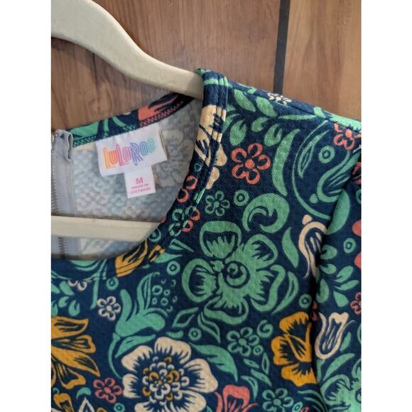 Vintage Lularoe Dress Amelia Womens Medium M Med Zipper Floral Pockets Flowers - Picture 3 of 8
